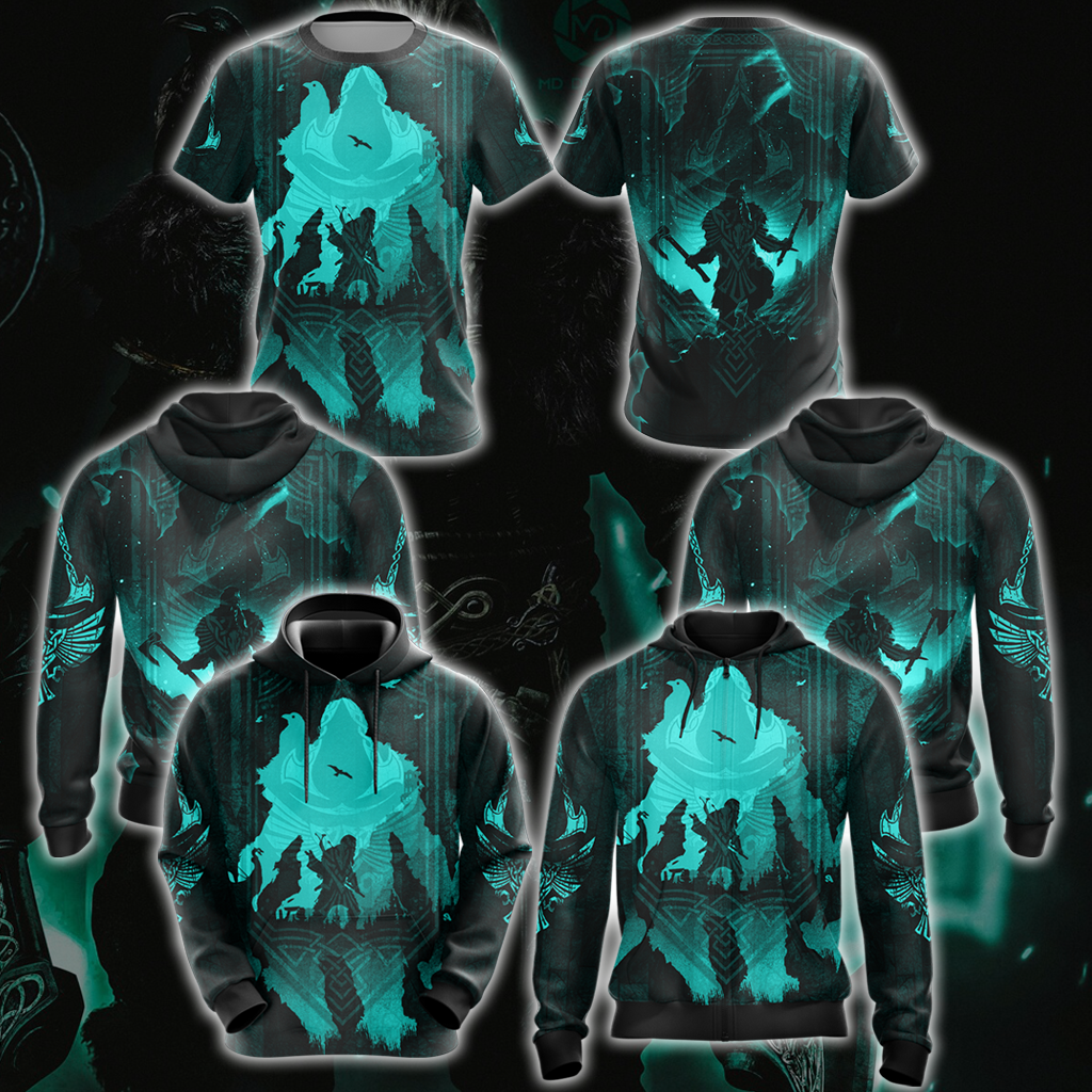 Assassin's Creed Valhalla All Over Print T-shirt Tank Top Zip Hoodie Pullover Hoodie