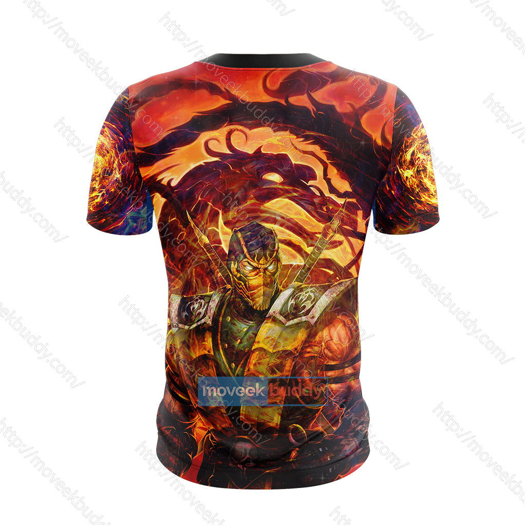 Mortal Kombat Scorpion Cosplay Unisex 3D T-shirt