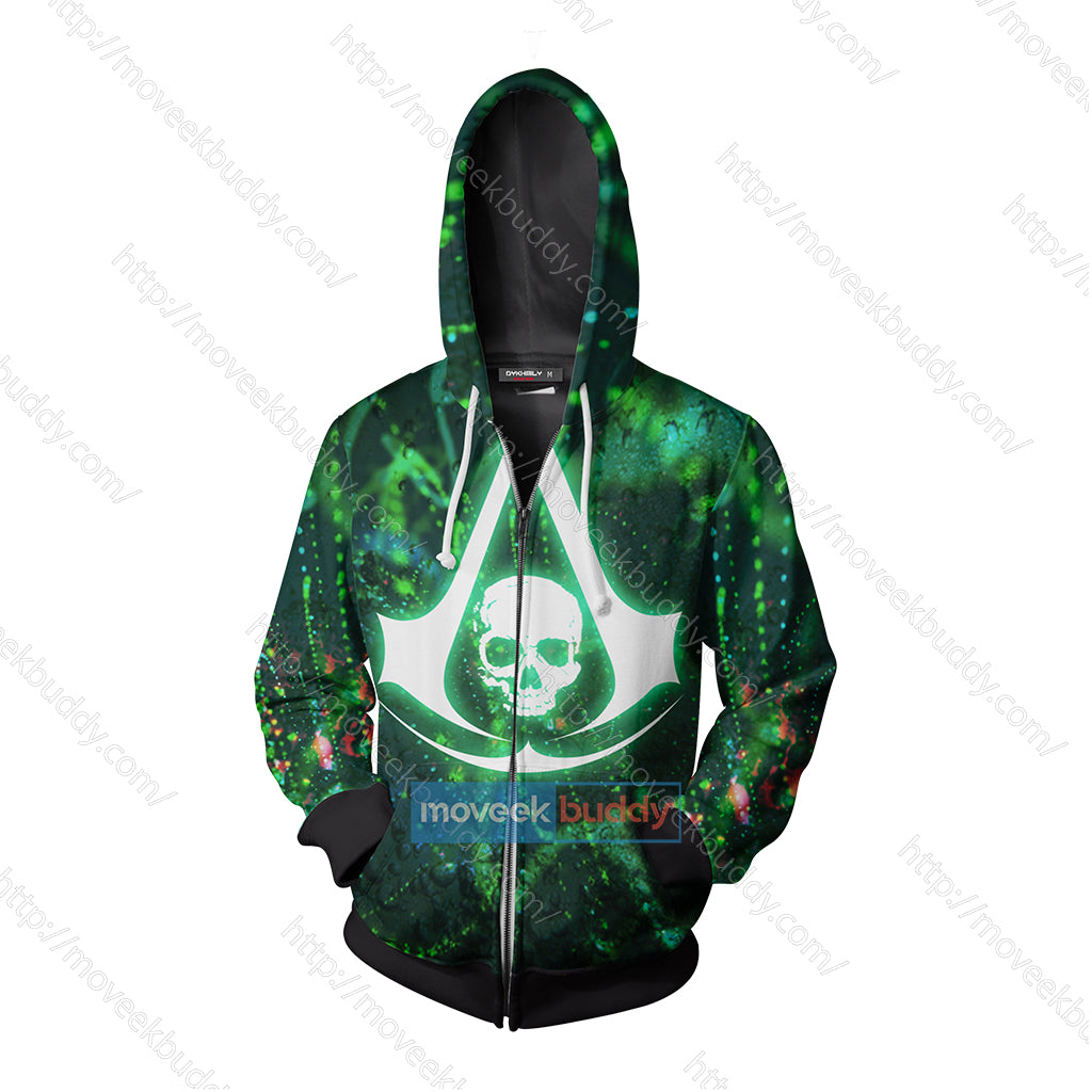 Assassin's Creed IV Black Flag Edward Cosplay Zip Up Hoodie Jacket