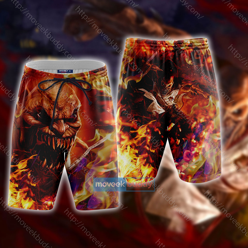 Mortal Kombat Baraka 3D Beach Shorts S