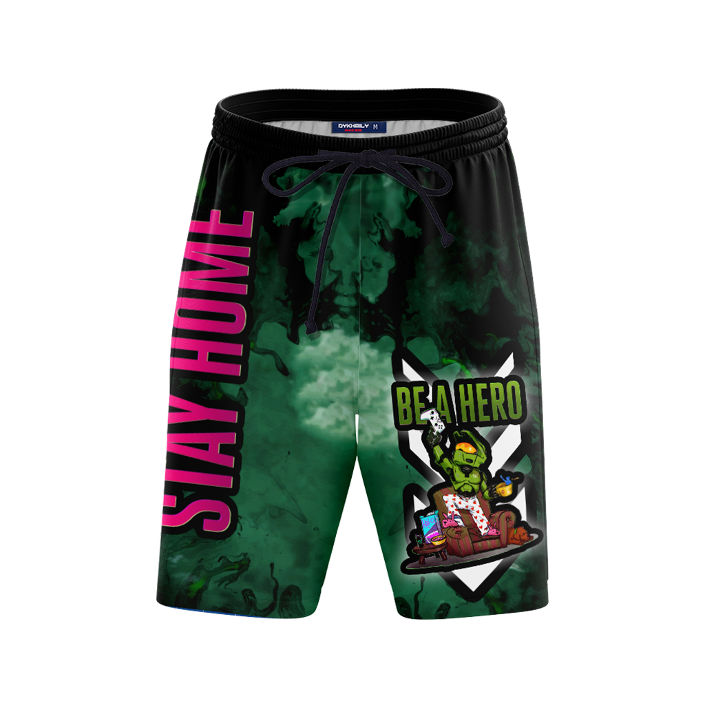 Halo: Combat Evolved - Be a hero. Stay home Beach Shorts