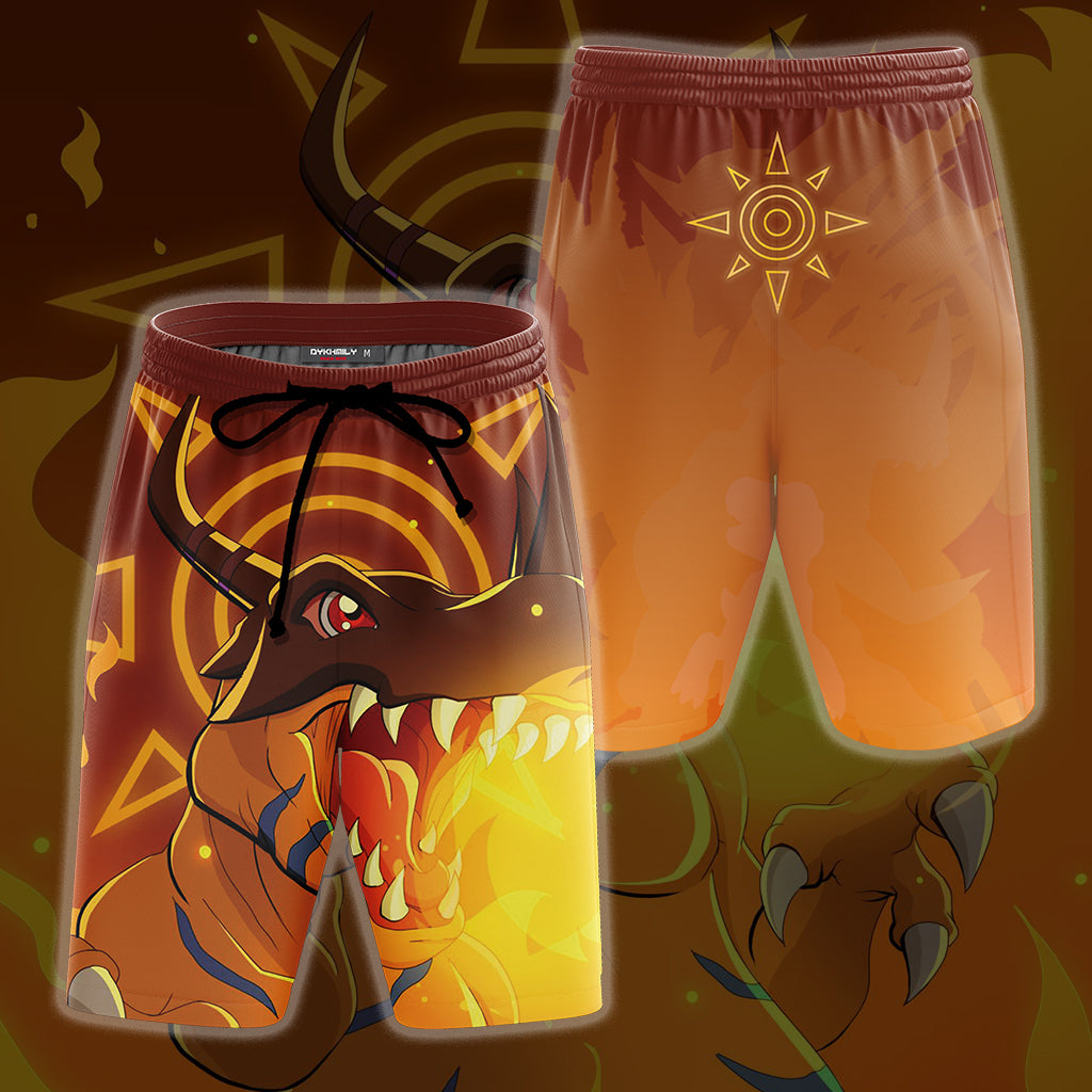 Digimon Greymon Unisex 3D T-shirt Tank Top Hoodie Beach Shorts Joggers Beach Shorts S