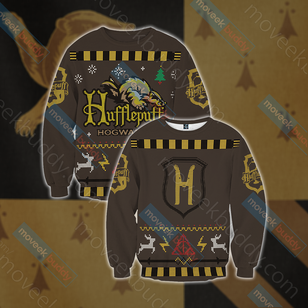 Harry Potter Loyal Like A Hufflepuff Winter Style Unisex 3D T-shirt Sweater S