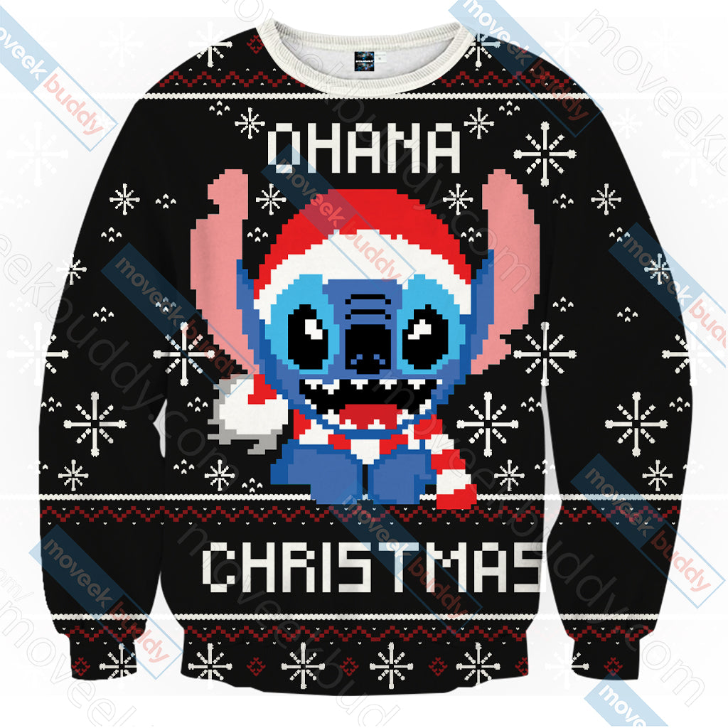 Stitch Ohana Christmas Unisex 3D Sweater
