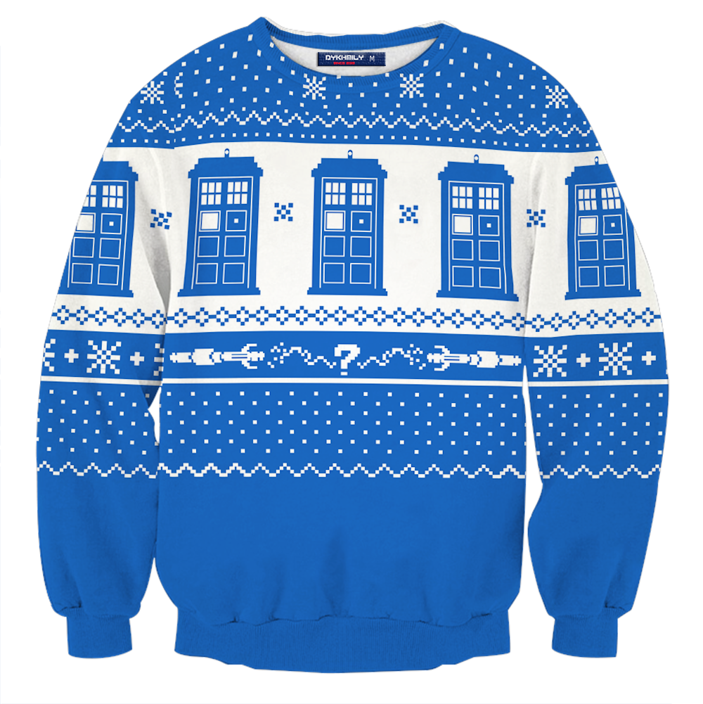 Doctor Who TARDIS Ugly Christmas 3D Sweater