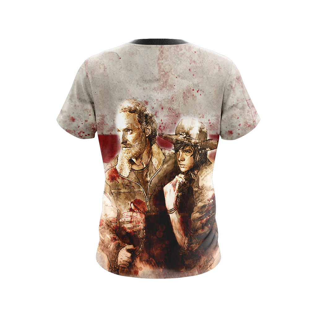 The Walking Dead Rick And Carl Grimes New Unisex 3D T-shirt