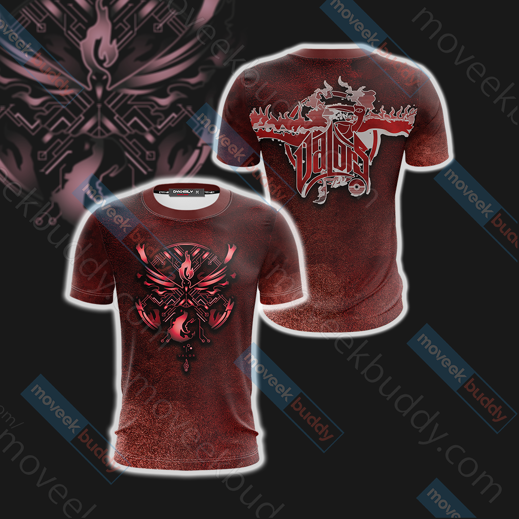 Pokemon Go - House Valor The Flame In the Night New Unisex 3D T-shirt S