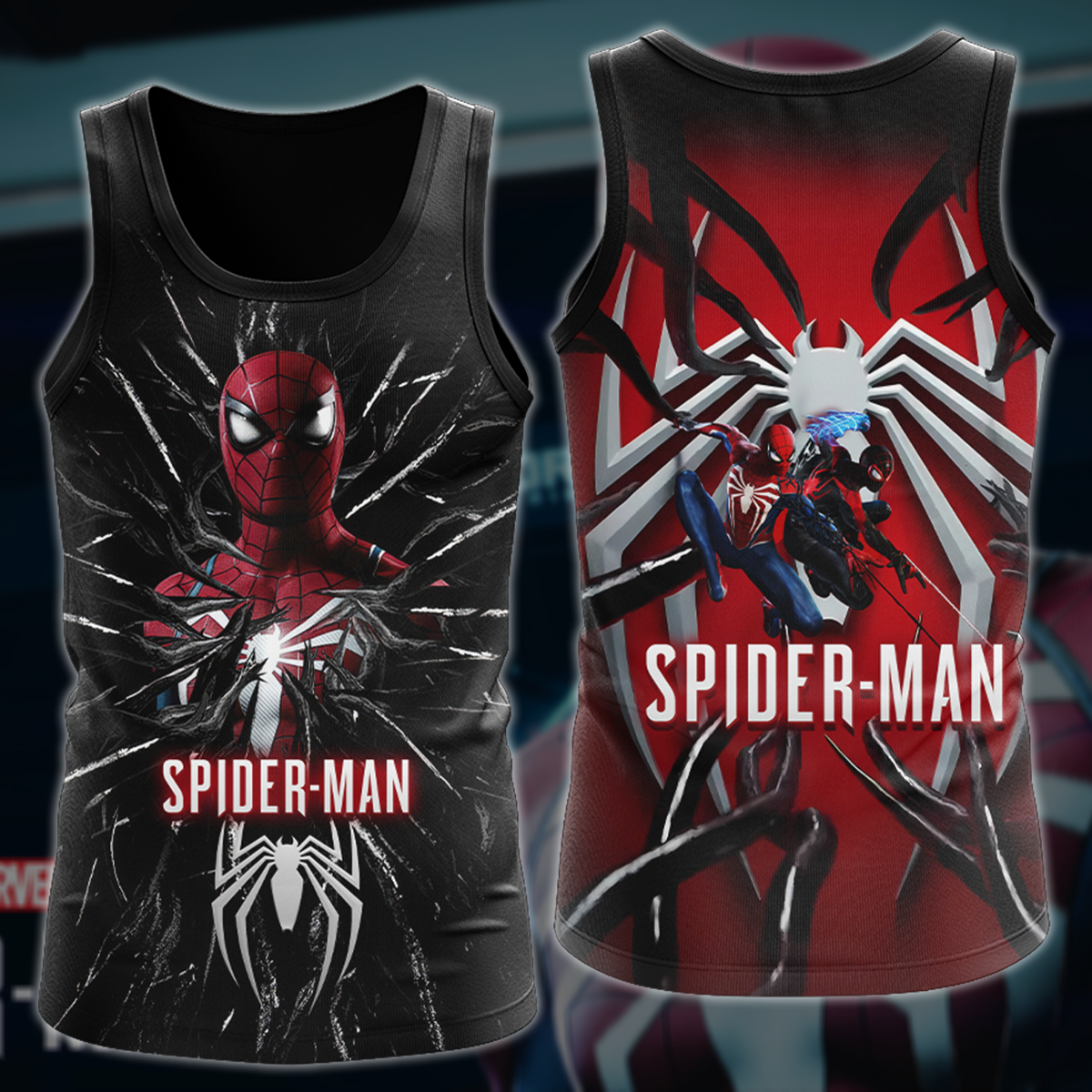 Spider-Man 2 Video Game All Over Printed T-shirt Tank Top Zip Hoodie Pullover Hoodie Hawaiian Shirt Beach Shorts Joggers Tank Top S