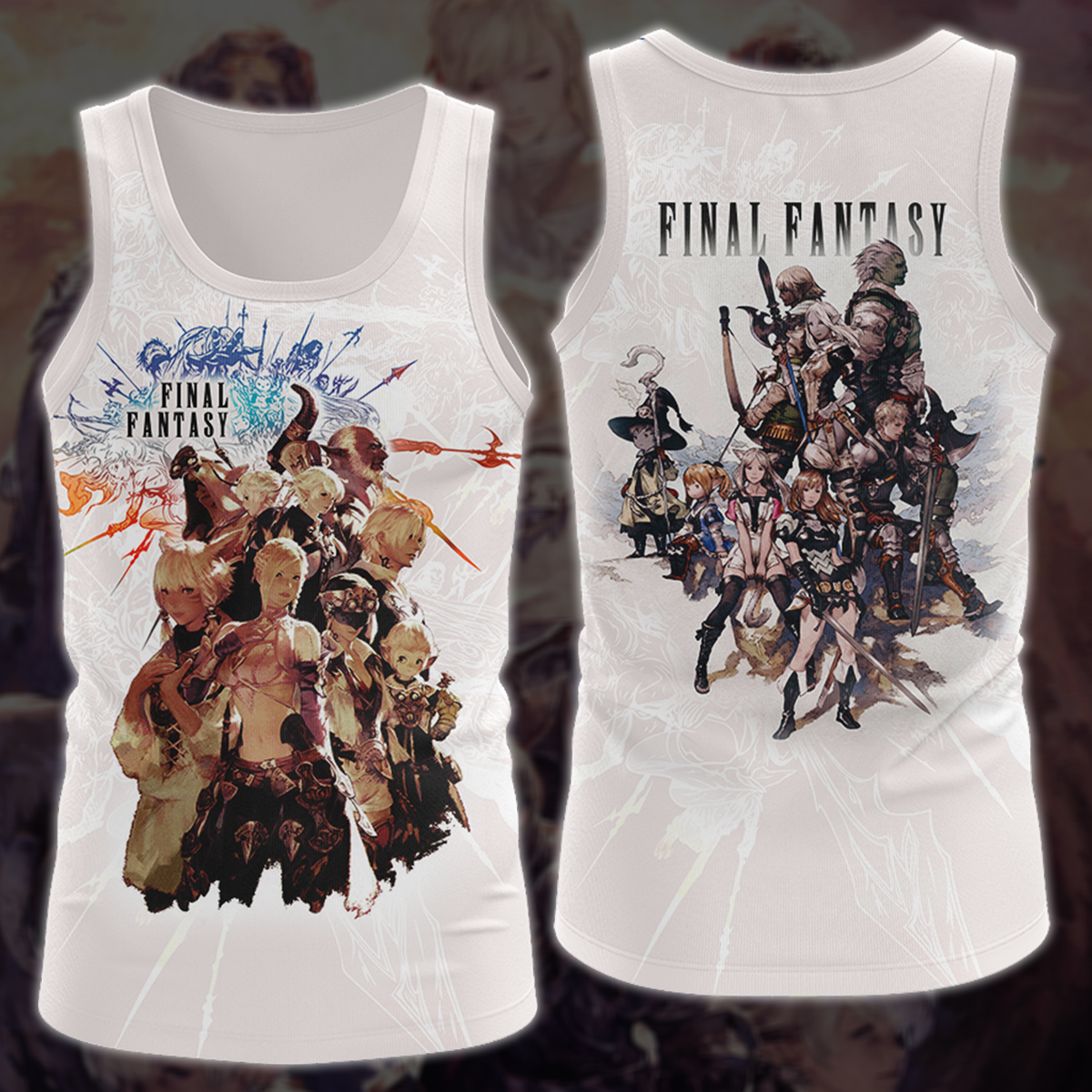 Final Fantasy XIV Video Game 3D All Over Print T-shirt Tank Top Zip Hoodie Pullover Hoodie Hawaiian Shirt Beach Shorts Jogger Tank Top S