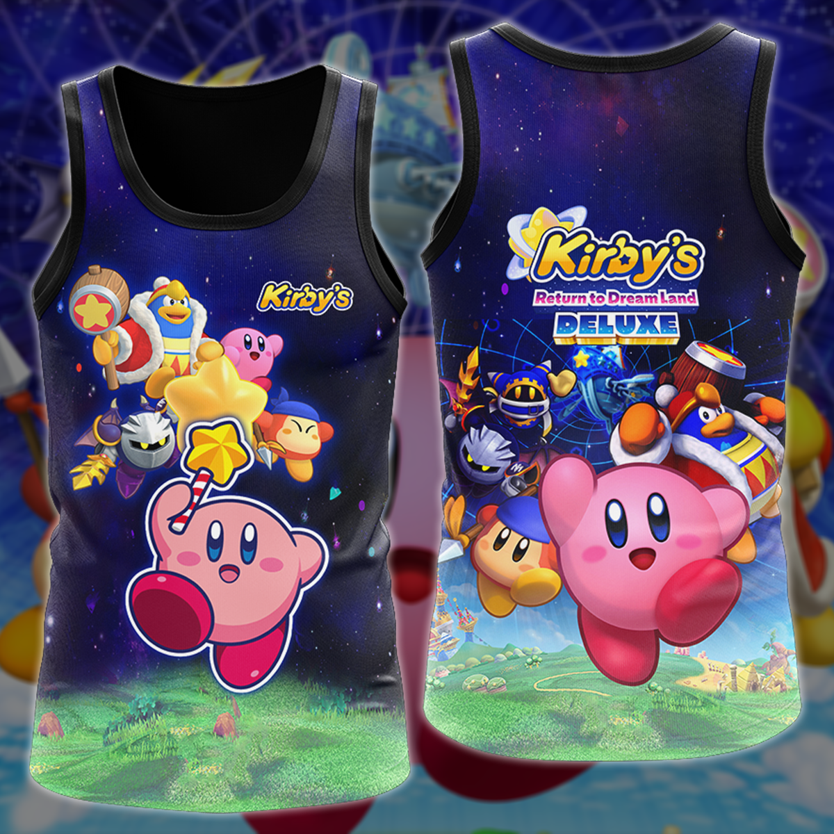 Kirby's Return to Dream Land Deluxe Video Game 3D All Over Printed T-shirt Tank Top Zip Hoodie Pullover Hoodie Hawaiian Shirt Beach Shorts Jogger Tank Top S