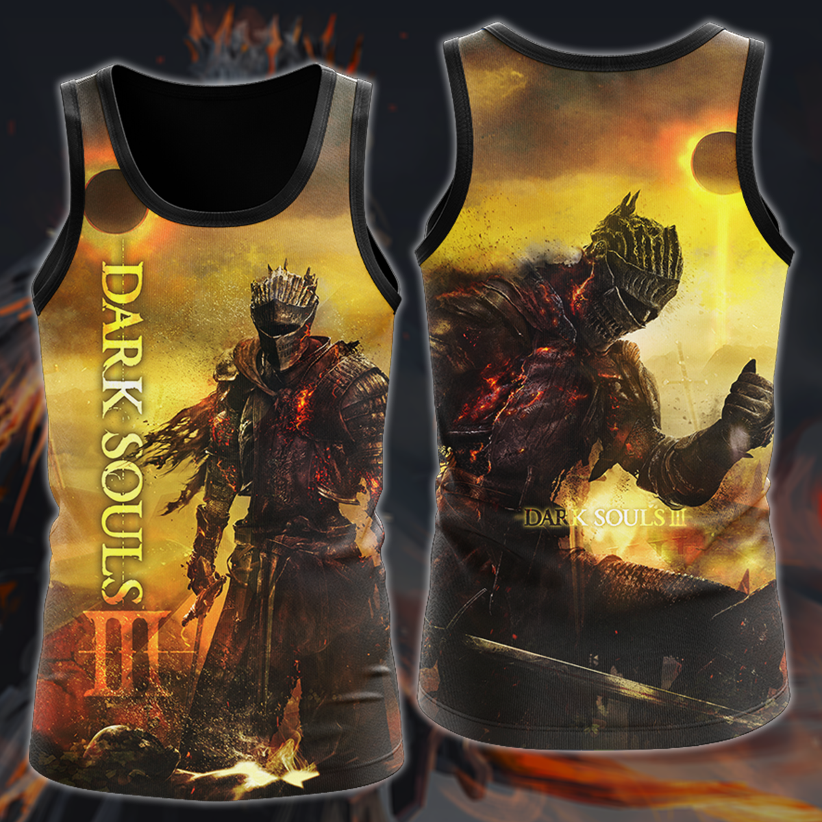 Dark Souls 3 Video Game 3D All Over Printed T-shirt Tank Top Zip Hoodie Pullover Hoodie Hawaiian Shirt Beach Shorts Jogger Tank Top S