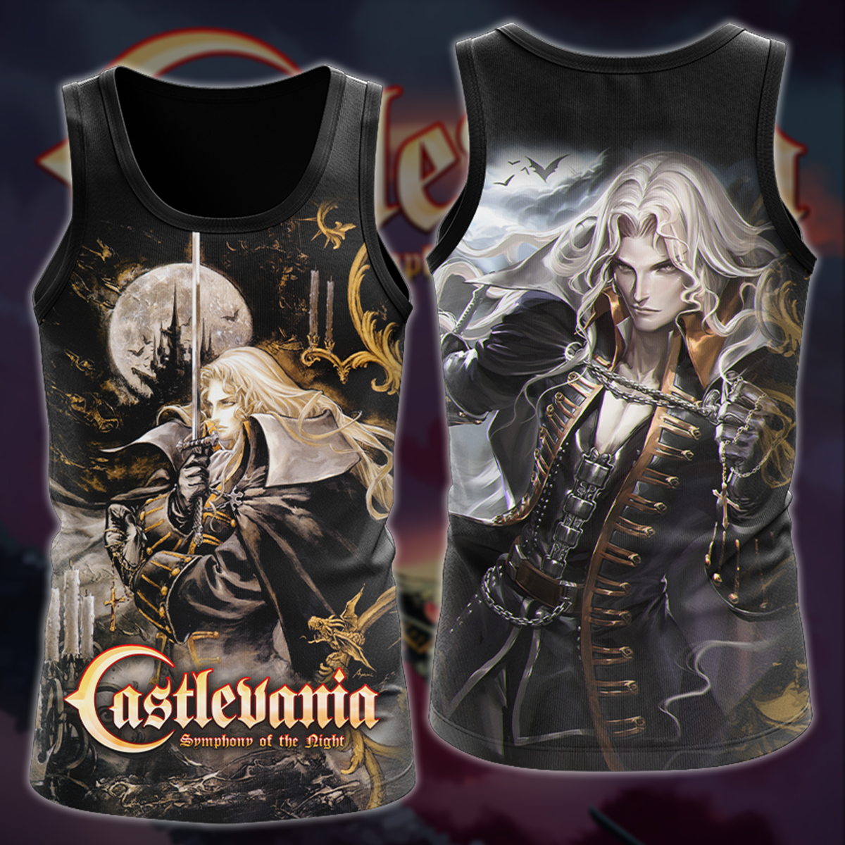 Castlevania: Symphony of the Night Video Game 3D All Over Printed T-shirt Tank Top Zip Hoodie Pullover Hoodie Hawaiian Shirt Beach Shorts Joggers Tank Top S