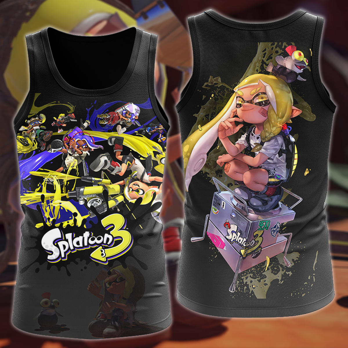 Splatoon 3 Video Game 3D All Over Print T-shirt Tank Top Zip Hoodie Pullover Hoodie Hawaiian Shirt Beach Shorts Jogger Tank Top S