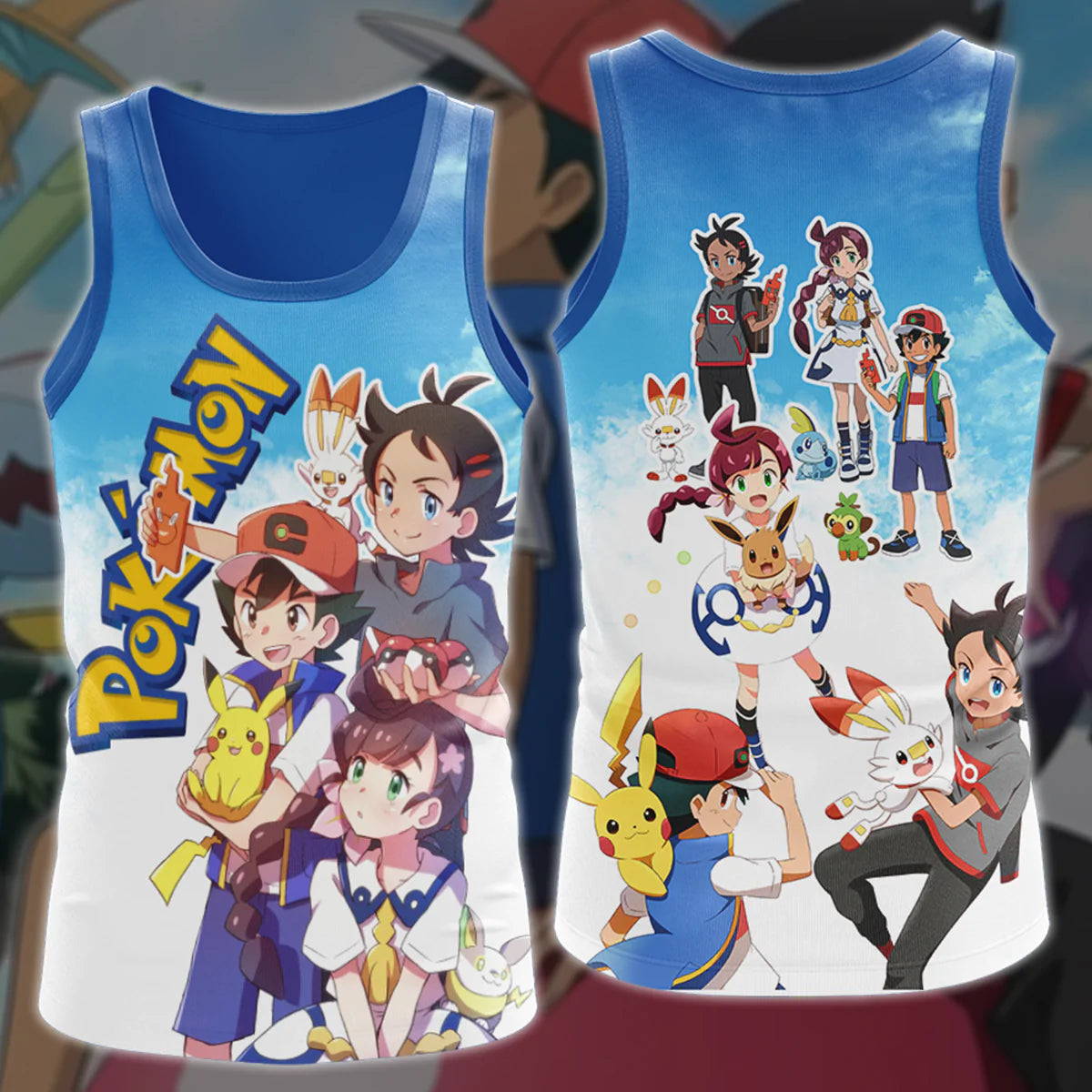 Pokemon Ash Ketchum Anime Manga 3D All Over Print T-shirt Tank Top Zip Hoodie Pullover Hoodie Hawaiian Shirt Beach Shorts Jogger Tank Top S