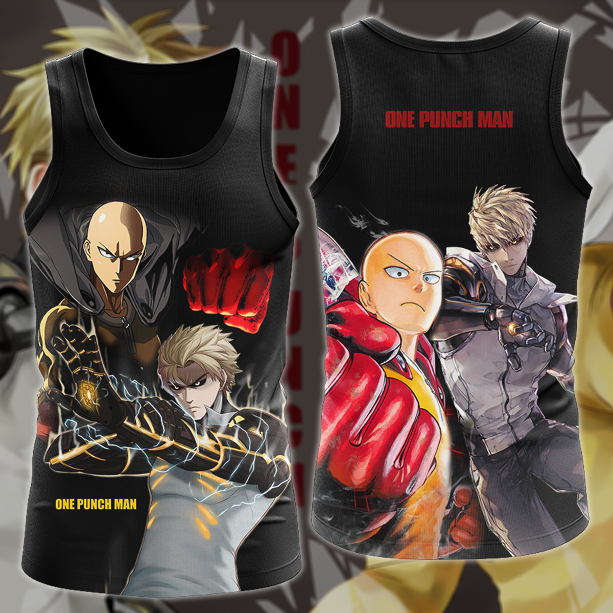 One Punch Man Saitama x Genos Anime Manga 3D All Over Print T-shirt Tank Top Zip Hoodie Pullover Hoodie Hawaiian Shirt Beach Shorts Jogger Tank Top S