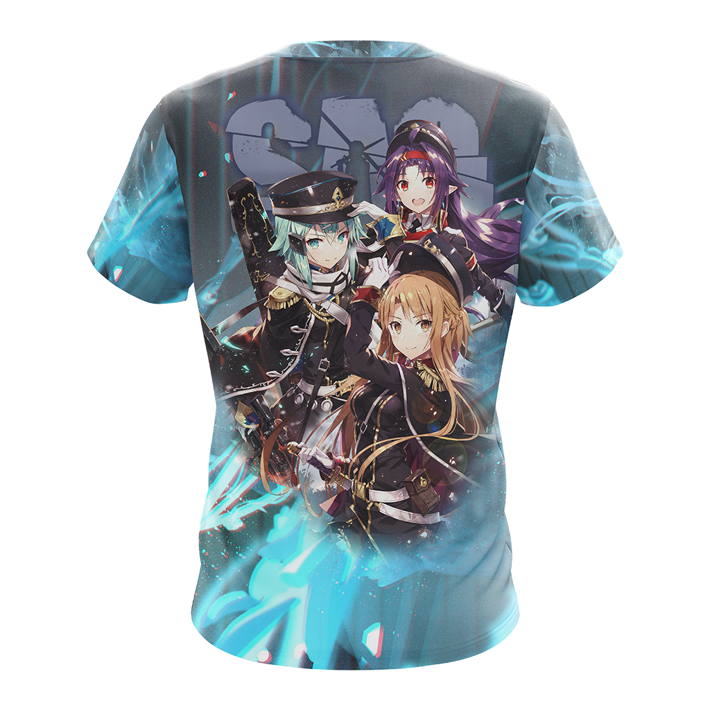 Asuna Sinon Yuuki Military Sword Art Online All Over Print T-shirt Zip Hoodie Pullover Hoodie