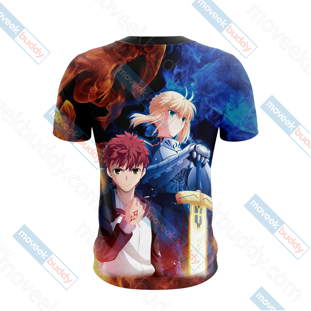 Fate/ Stay Night - Shirou Emiya and Saber Unisex 3D T-shirt