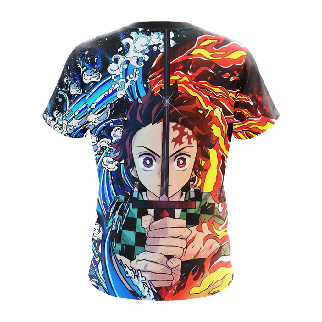 Tanjiro Sun and Water Breathing Techniques Demon Slayer All Over Print T-shirt Zip Hoodie Pullover Hoodie