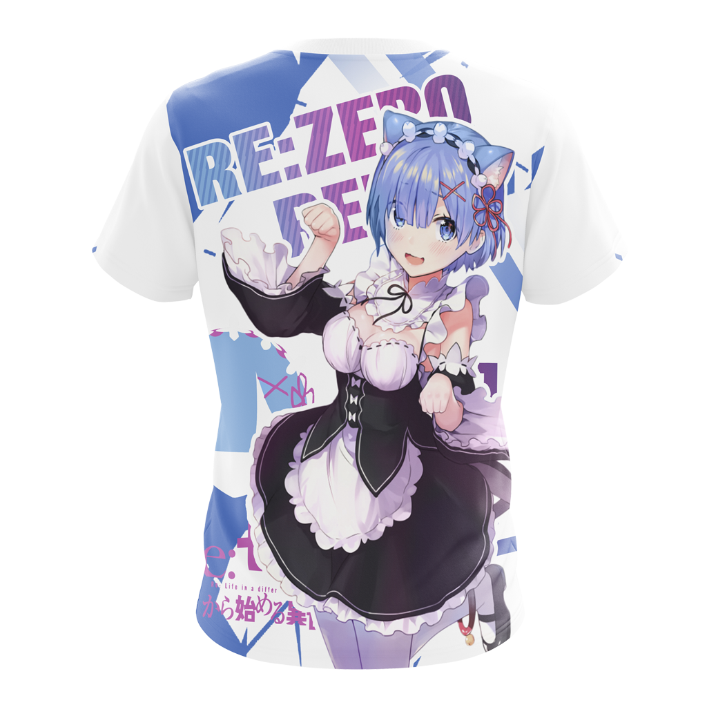Rem Re:Zero All Over Print T-shirt Zip Hoodie Pullover Hoodie