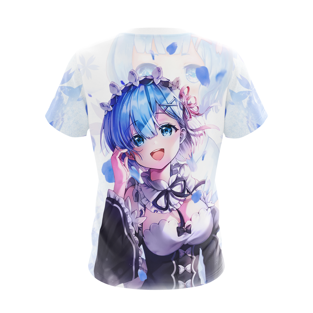 Rem Re:Zero All Over Print T-shirt Zip Hoodie Pullover Hoodie