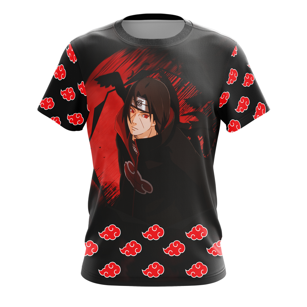 Akatsuki Itachi Naruto All Over Print T-shirt Zip Hoodie Pullover Hoodie