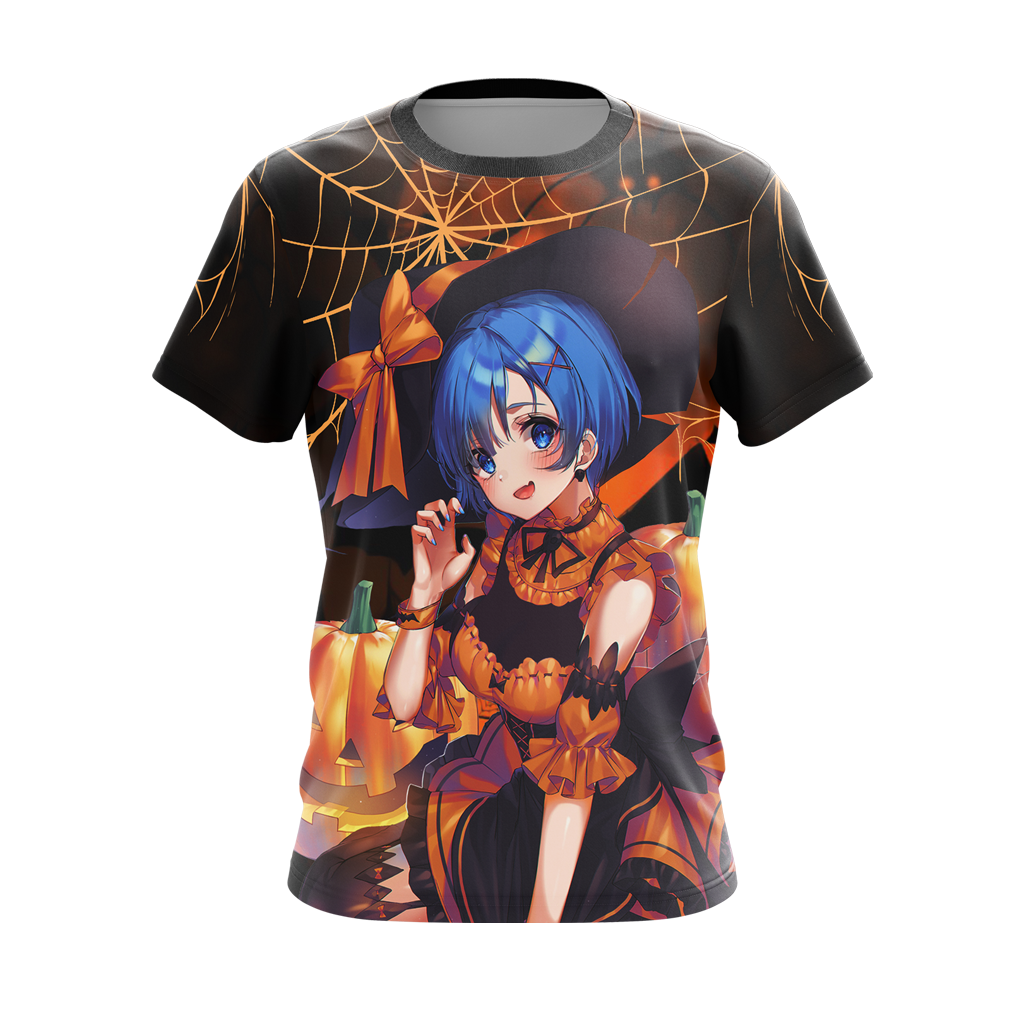 Rem Re:Zero Halloween All Over Print T-shirt Zip Hoodie Pullover Hoodie