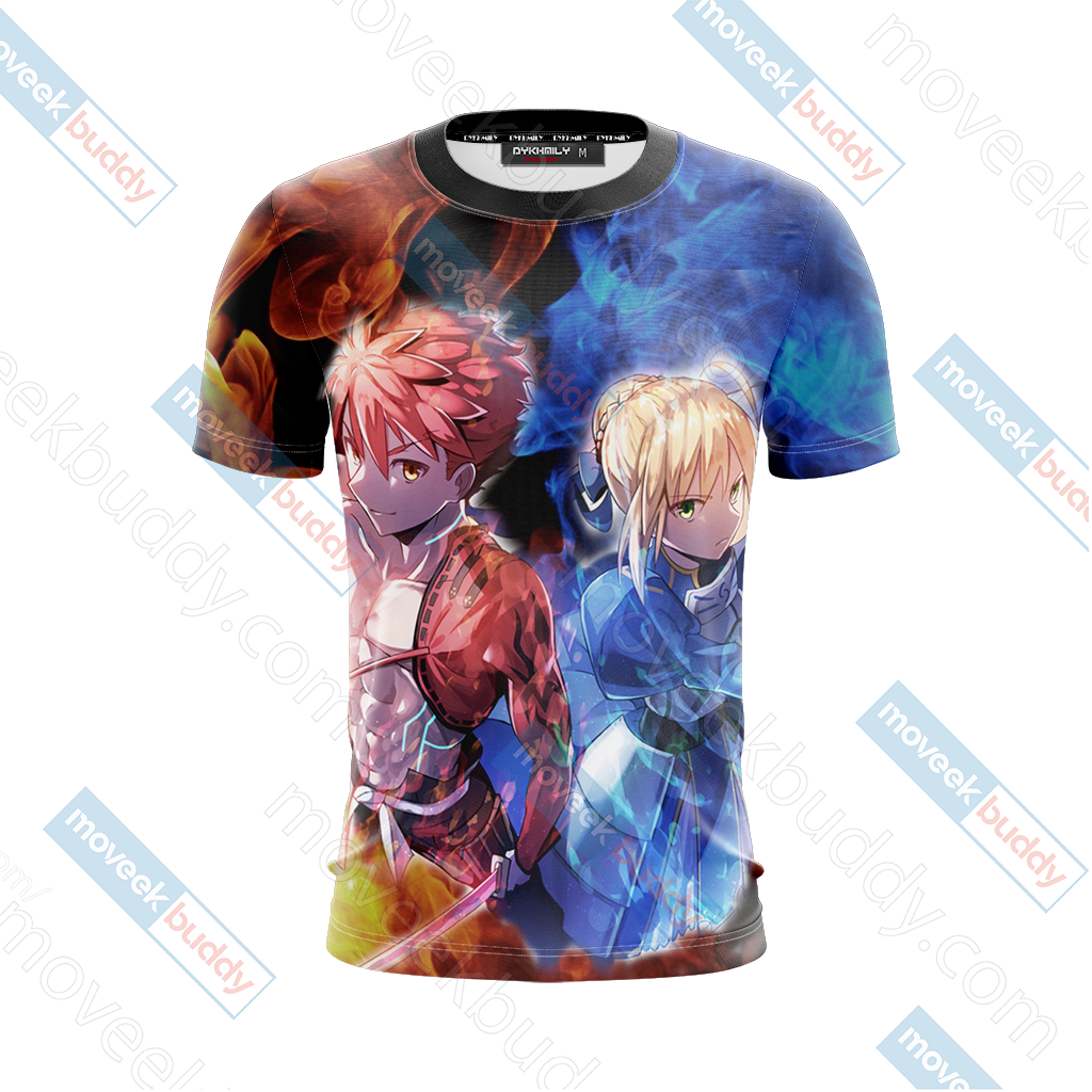 Fate/ Stay Night - Shirou Emiya and Saber Unisex 3D T-shirt