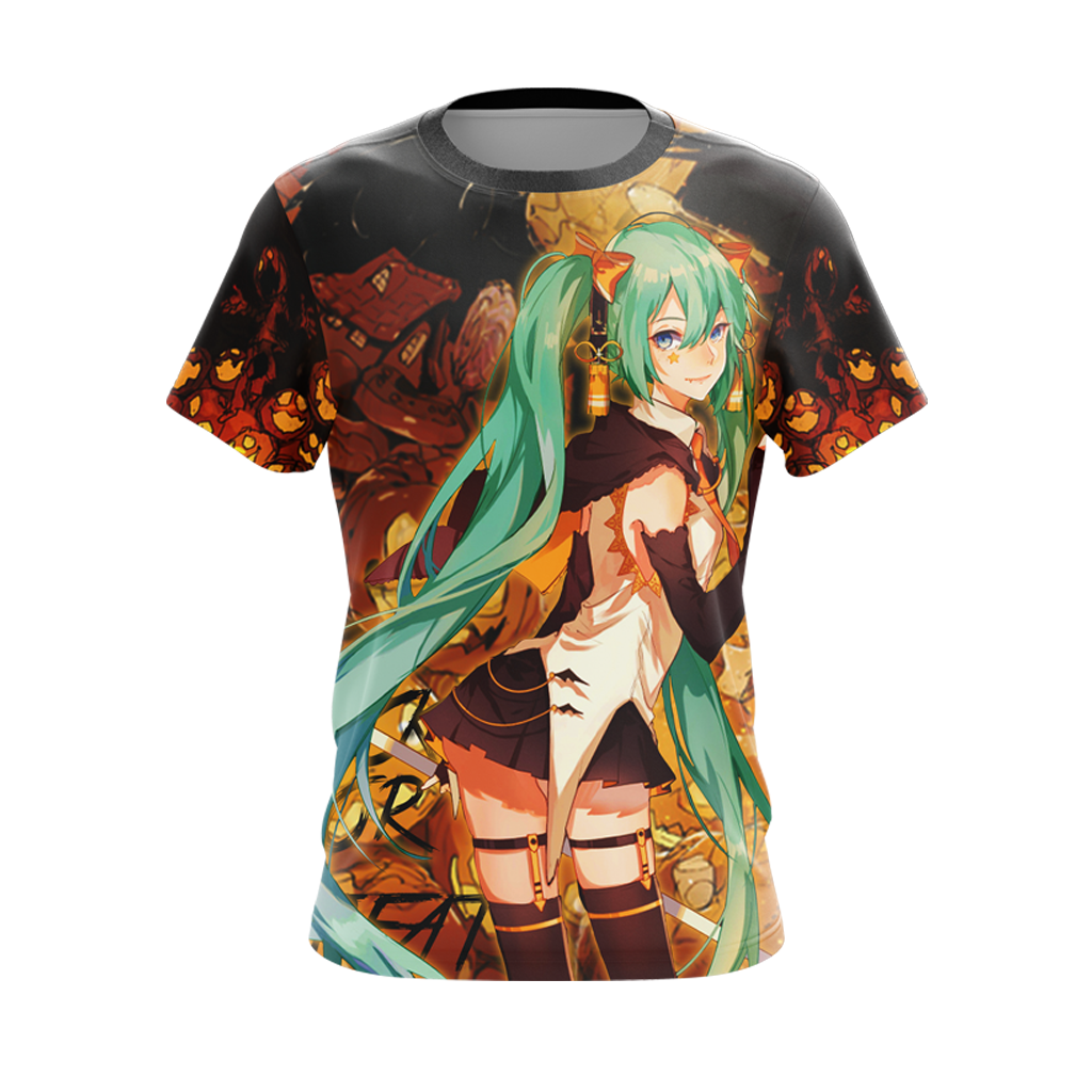 Hatsune Miku Halloween All Over Print T-shirt Zip Hoodie Pullover Hoodie