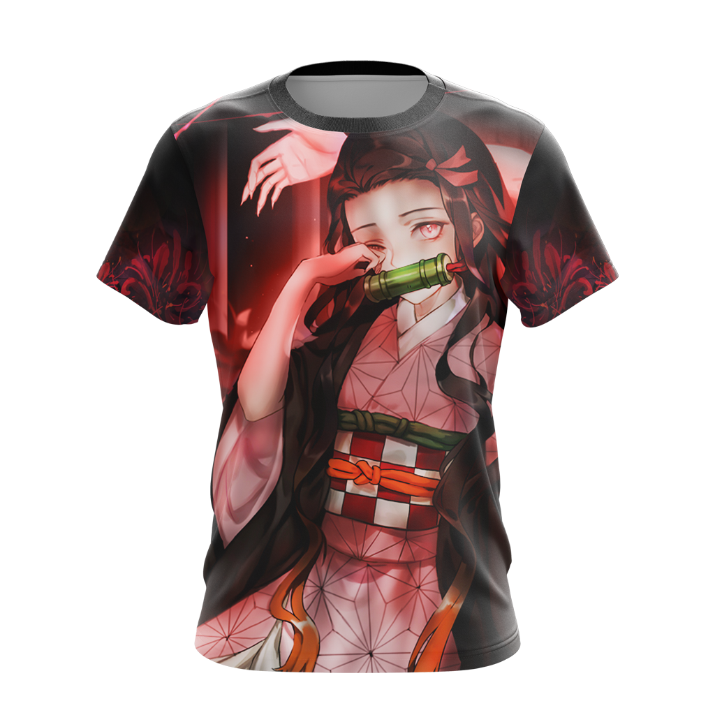 Nezuko Demon Slayer All Over Print T-shirt Zip Hoodie Pullover Hoodie