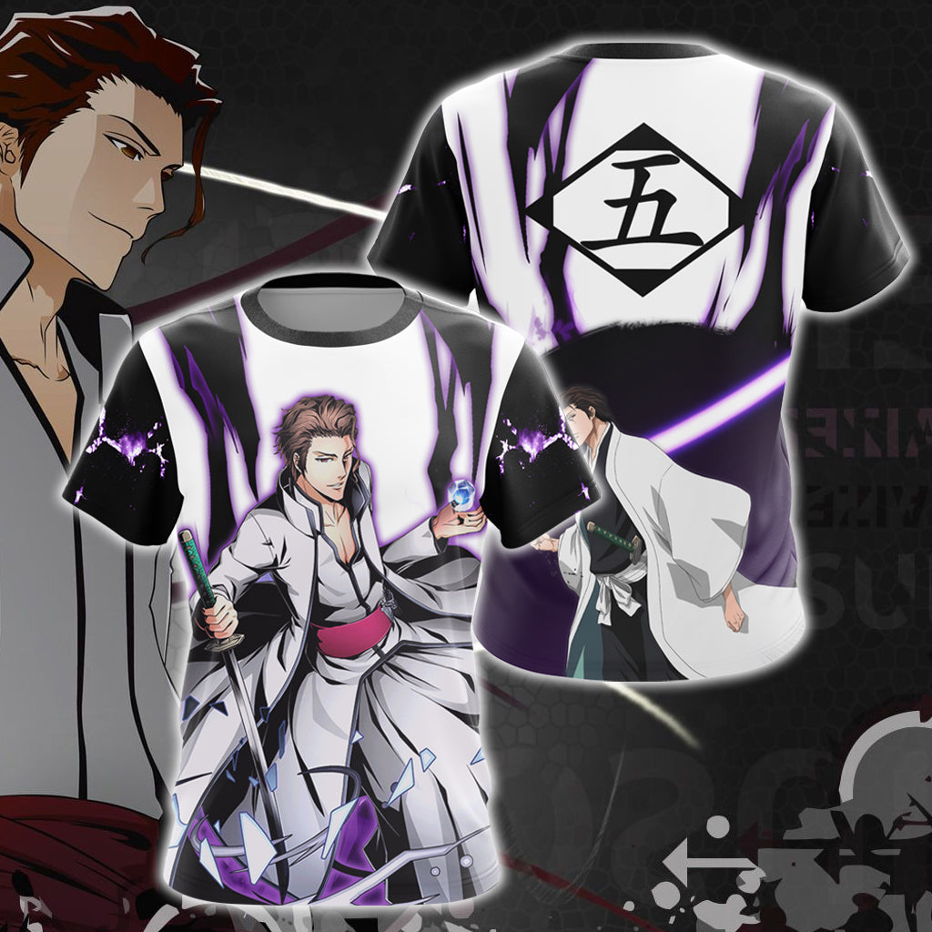 Bleach Aizen Sōsuke Unisex 3D T-shirt Zip Hoodie Pullover Hoodie T-shirt S