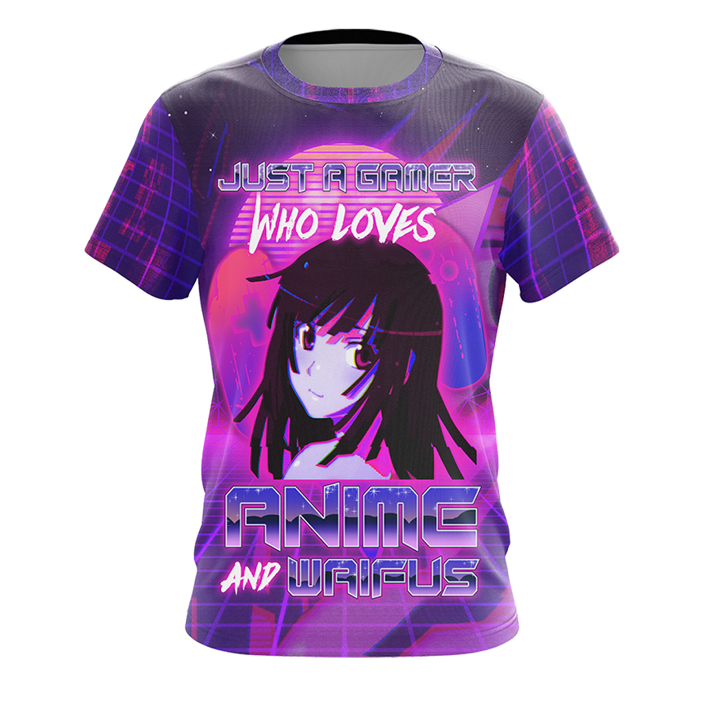 Just A Gamer Who Loves Anime And Waifus Unisex 3D T-shirt