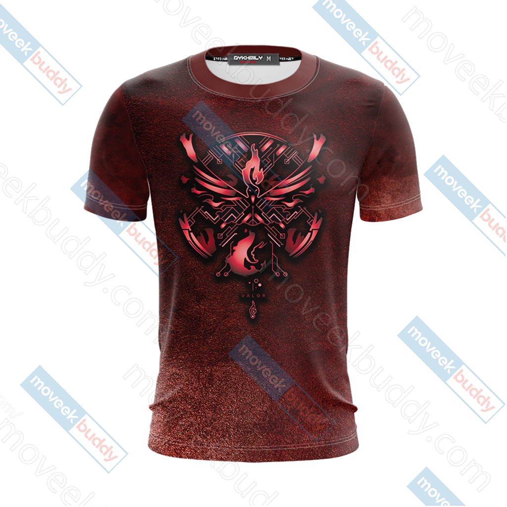 Pokemon Go - House Valor The Flame In the Night New Unisex 3D T-shirt