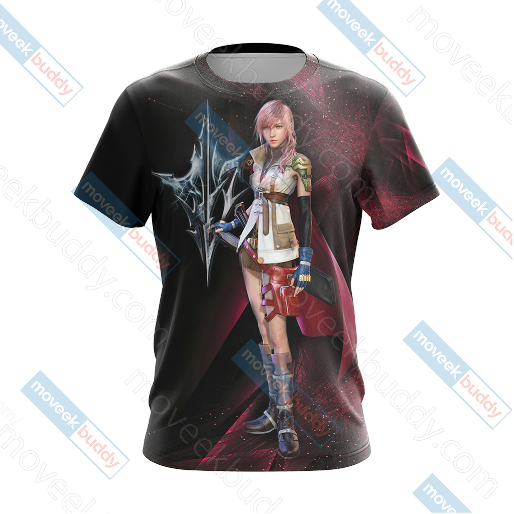 Final Fantasy XIII - Lightning Unisex 3D T-shirt Zip Hoodie