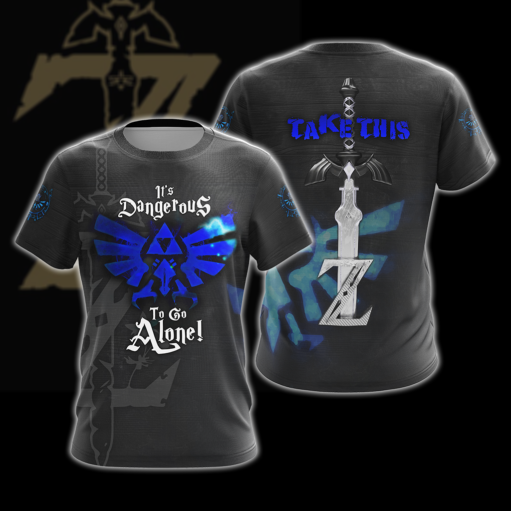 The Legend Of Zelda It's Dangerous To Go Alone, Take This Unisex 3D T-shirt Zip Hoodie T-shirt S