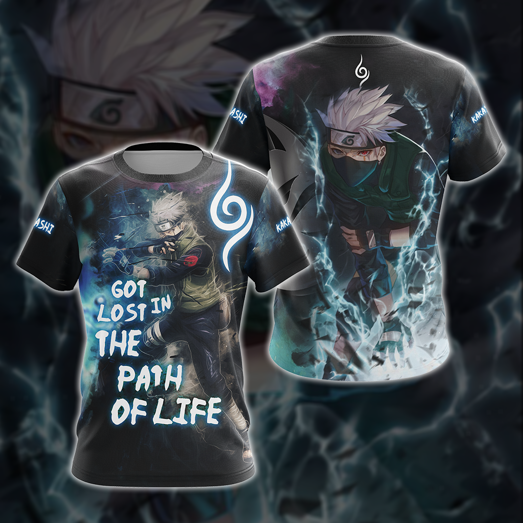 Naruto Kakashi - Got Lost In The Path Of Life Unisex 3D T-shirt Zip Hoodie Pullover Hoodie T-shirt S
