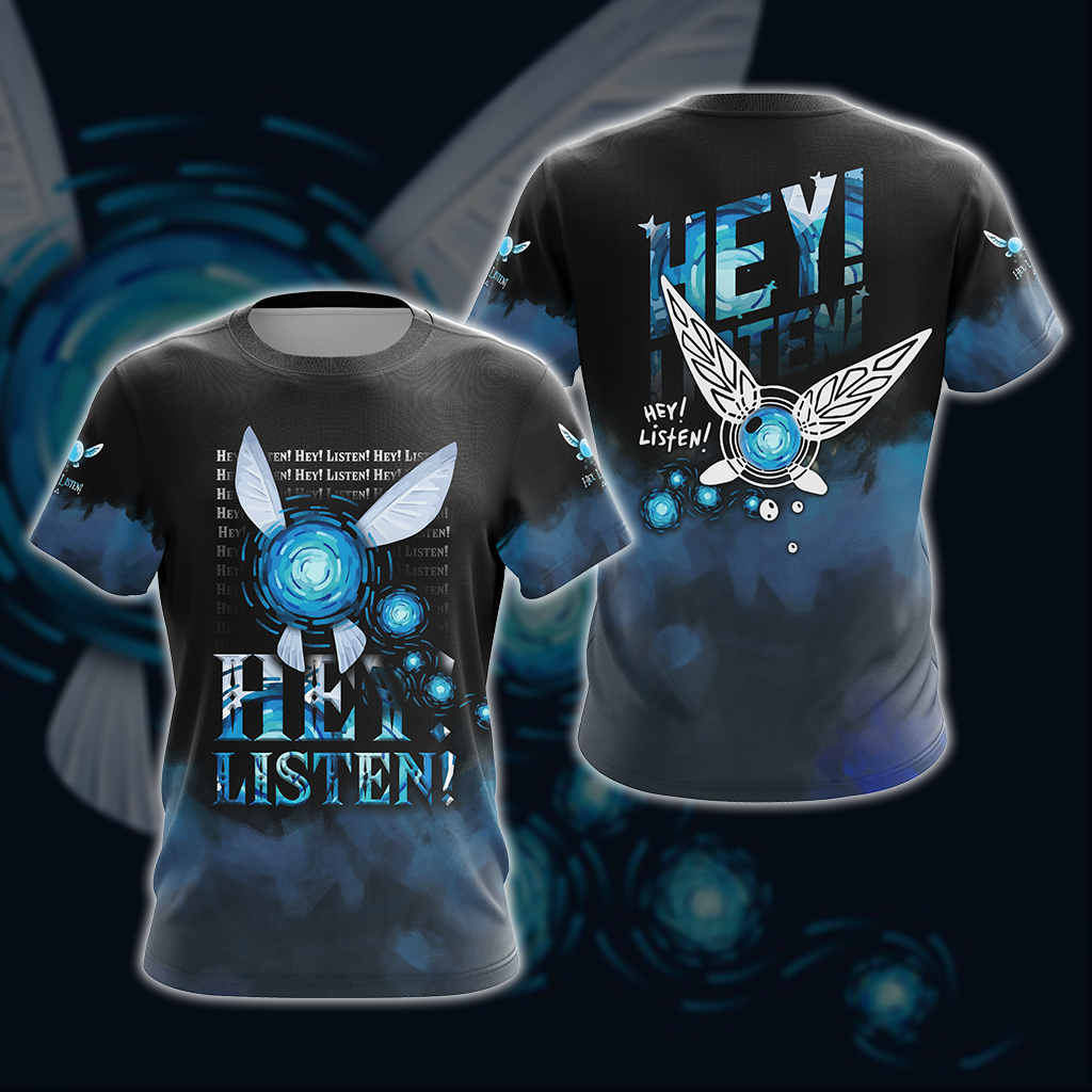 The Legend Of Zelda Navi Fairy Hey Listen Unisex 3D T-shirt Zip Hoodie T-shirt S
