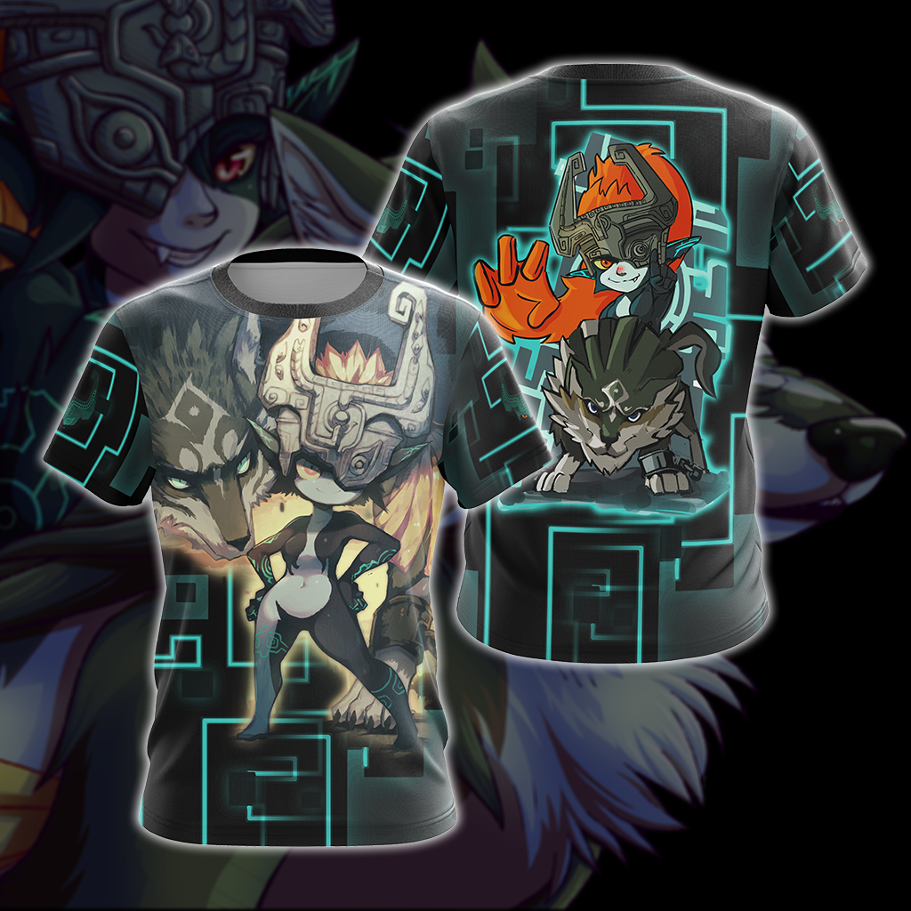 The Legend Of Zelda Wolf Link & Midna Unisex 3D T-shirt Zip Hoodie Pullover Hoodie T-shirt S