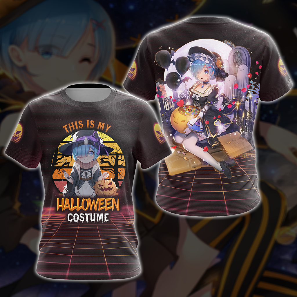 This is my Halloween Costume Rem Re:Zero All Over Print T-shirt Zip Hoodie Pullover Hoodie T-shirt S
