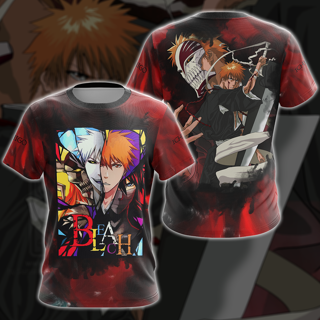 Bleach Kurosaki Ichigo Unisex 3D T-shirt Zip Hoodie Pullover Hoodie T-shirt S