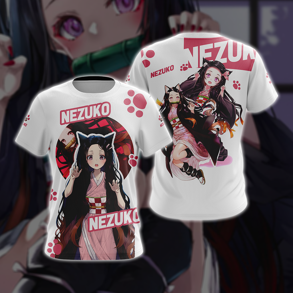 Nezuko Demon Slayer All Over Print T-shirt Zip Hoodie Pullover Hoodie T-shirt S