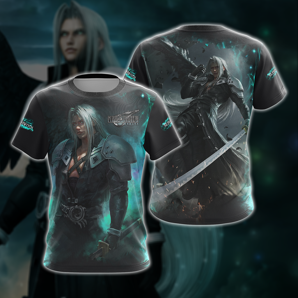 Final Fantasy VII Remake Sephiroth Unisex 3D T-shirt Zip Hoodie T-shirt S