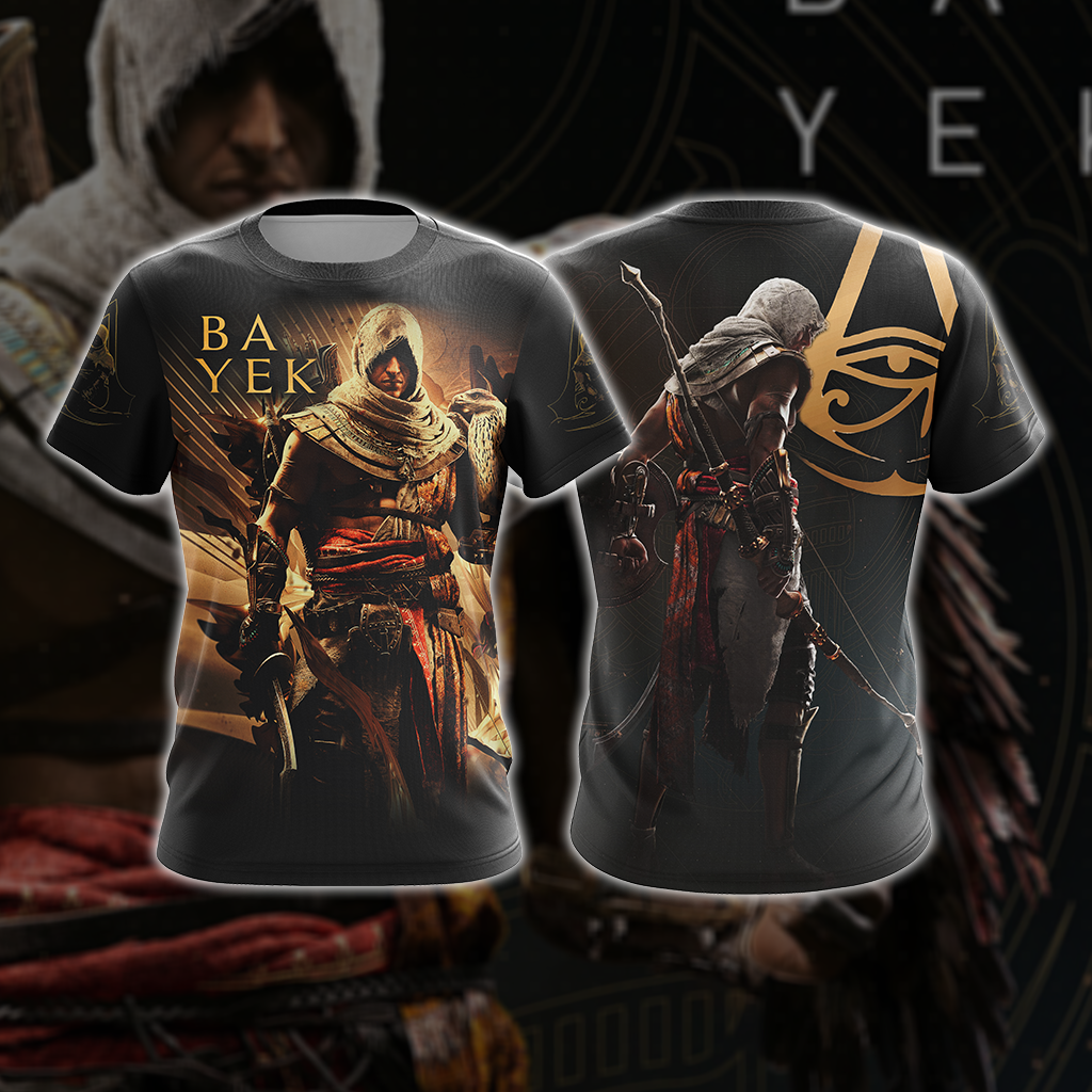 Assassin’s Creed Origins Logo with Bayek Unisex 3D T-shirt