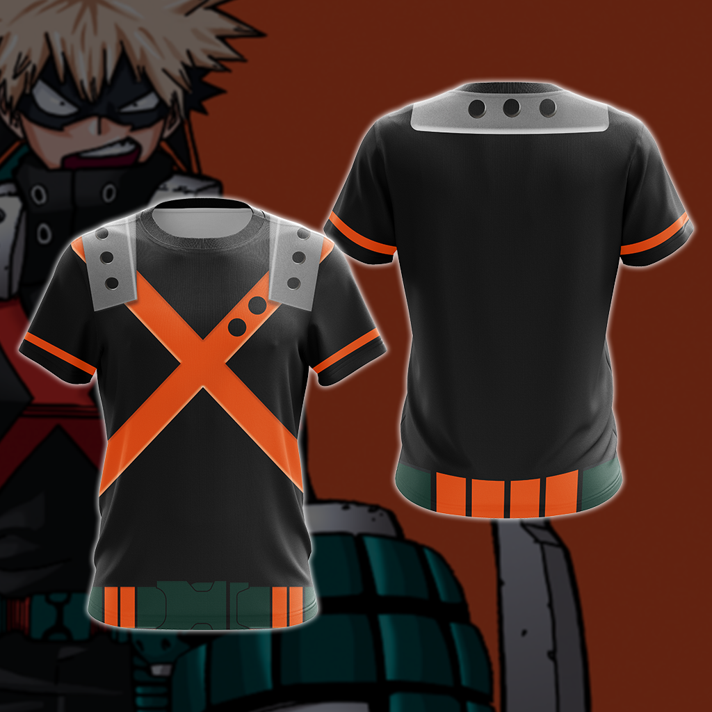 My hero Academia Bakugo 3D T-shirt Zip Hoodie Pullover Hoodie T-shirt S