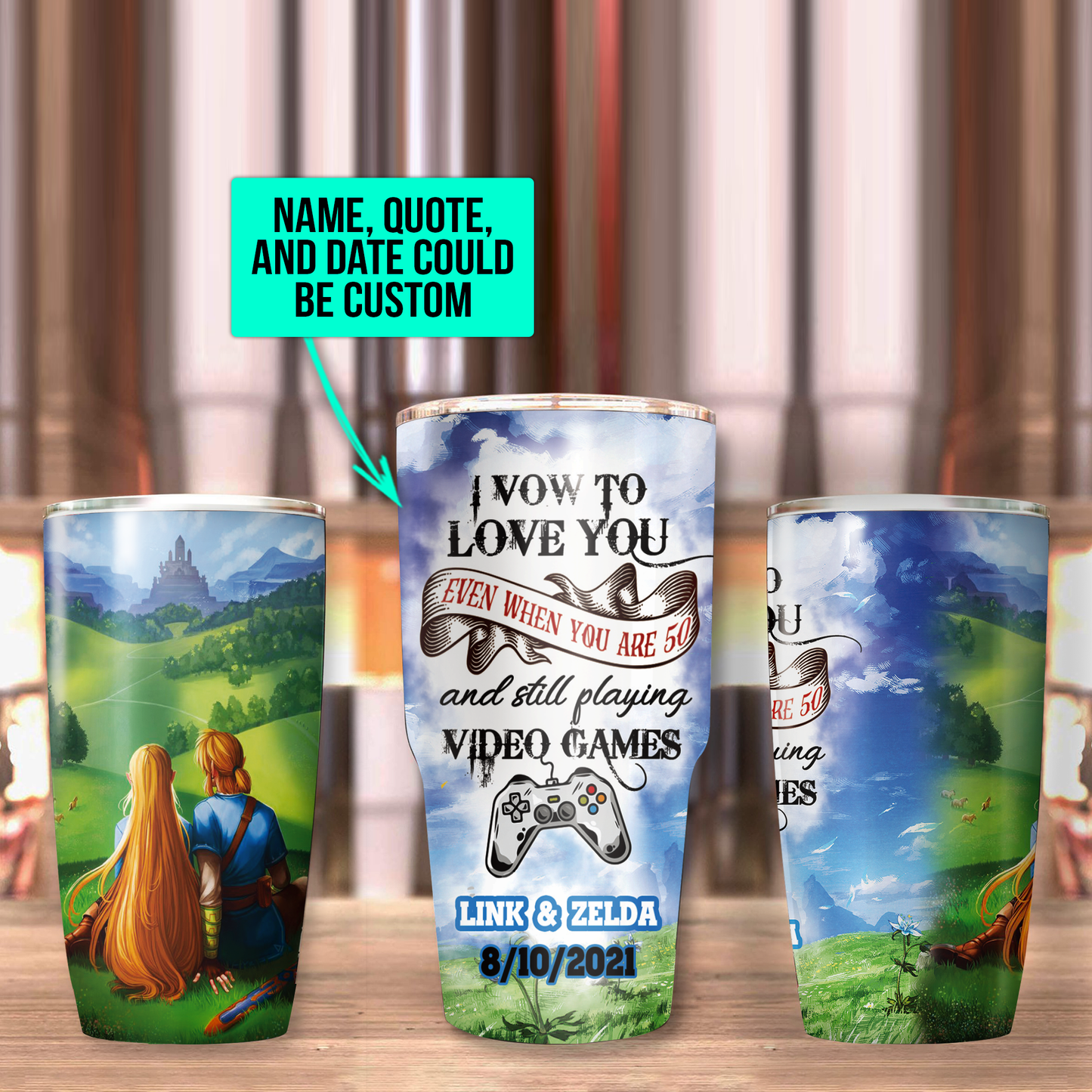 Personalized Couple The legend of Zelda Tumbler