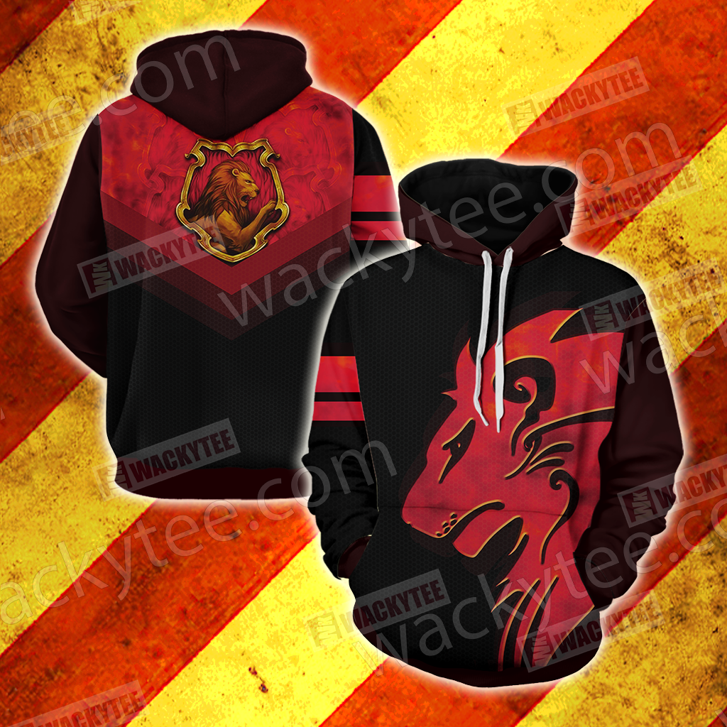 Hogwarts Castle Harry Potter - Brave Like A Gryffindor Wacky Style Unisex 3D T-shirt Hoodie S