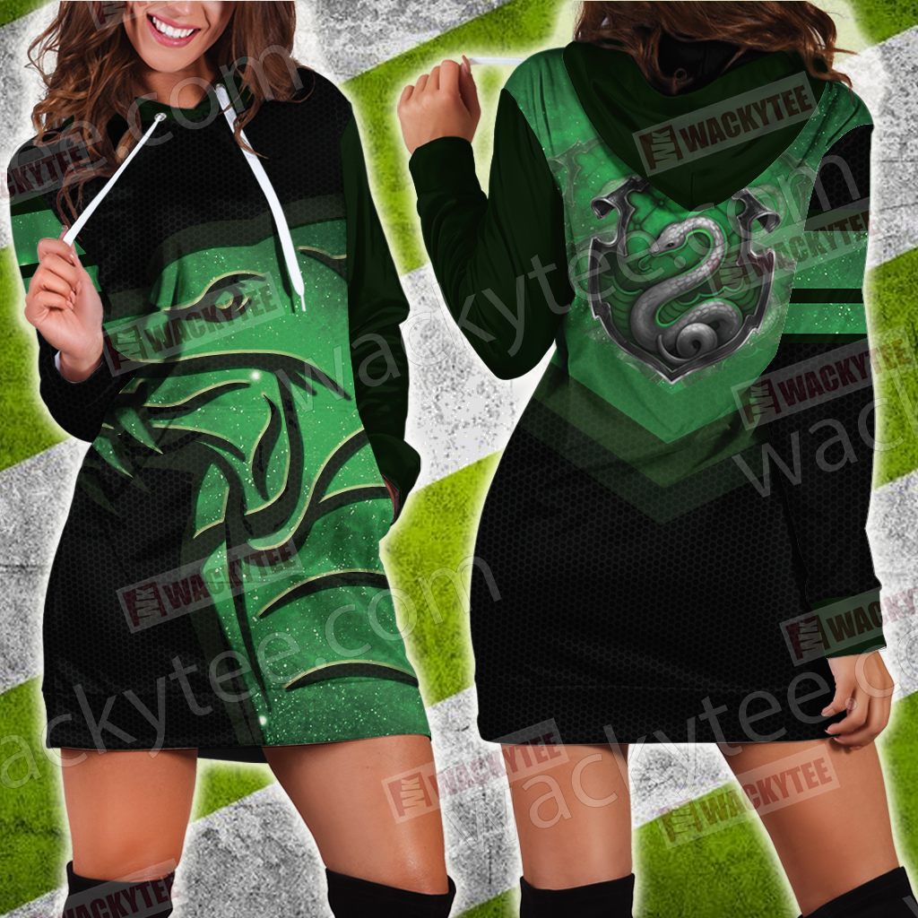Hogwarts Castle Harry Potter - Cunning Like A Slytherin Wacky Style 3D Hoodie Dress XS