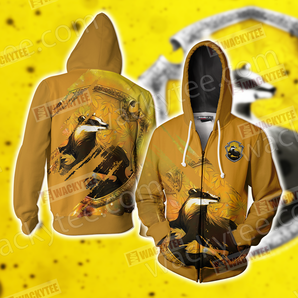 Harry Potter - Loyal Like A Hufflepuff Wacky Style Unisex 3D T-shirt Zip Hoodie S