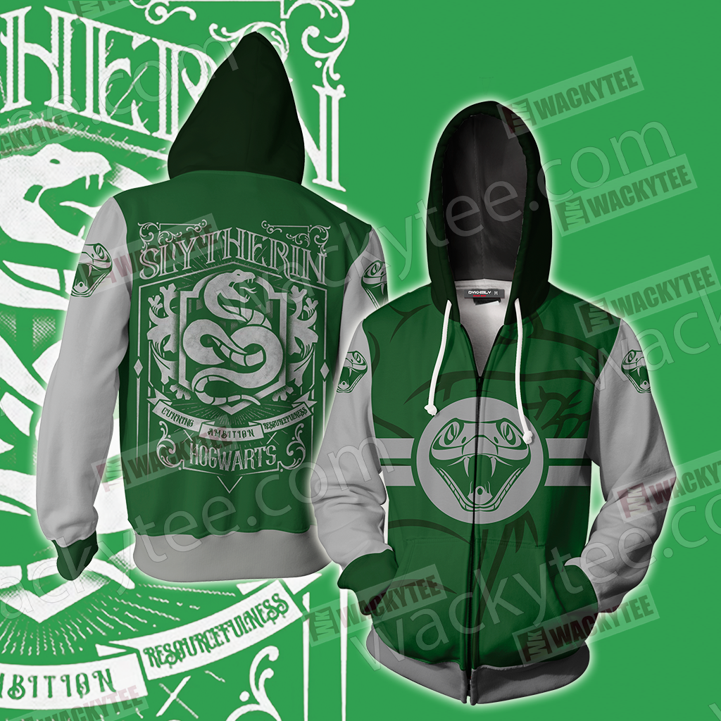 Harry Potter Cunning Like A Slytherin Wacky Style Unisex 3D T-shirt Zip Hoodie S