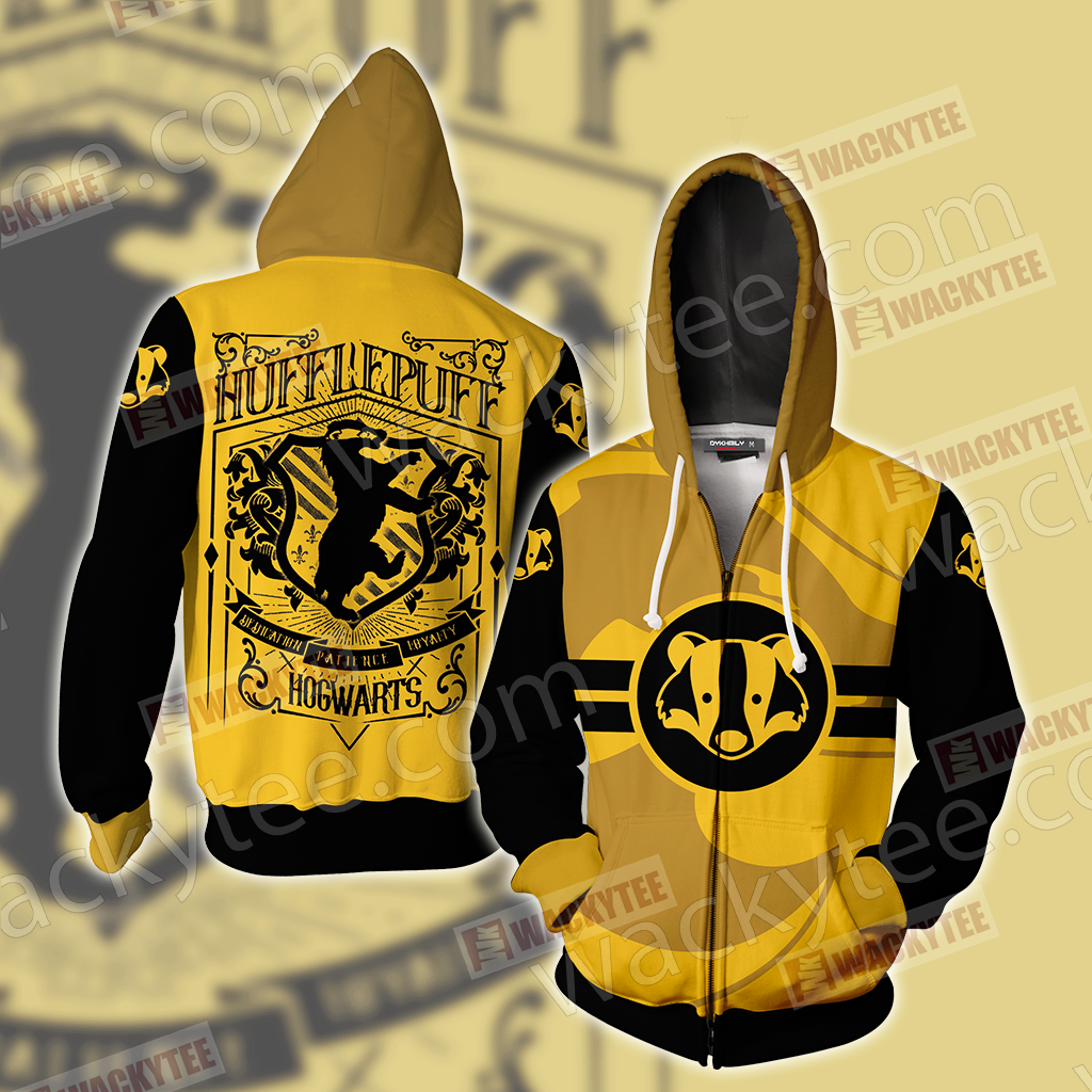 Harry Potter Loyal Like A Hufflepuff Wacky Style Unisex 3D T-shirt Zip Hoodie S