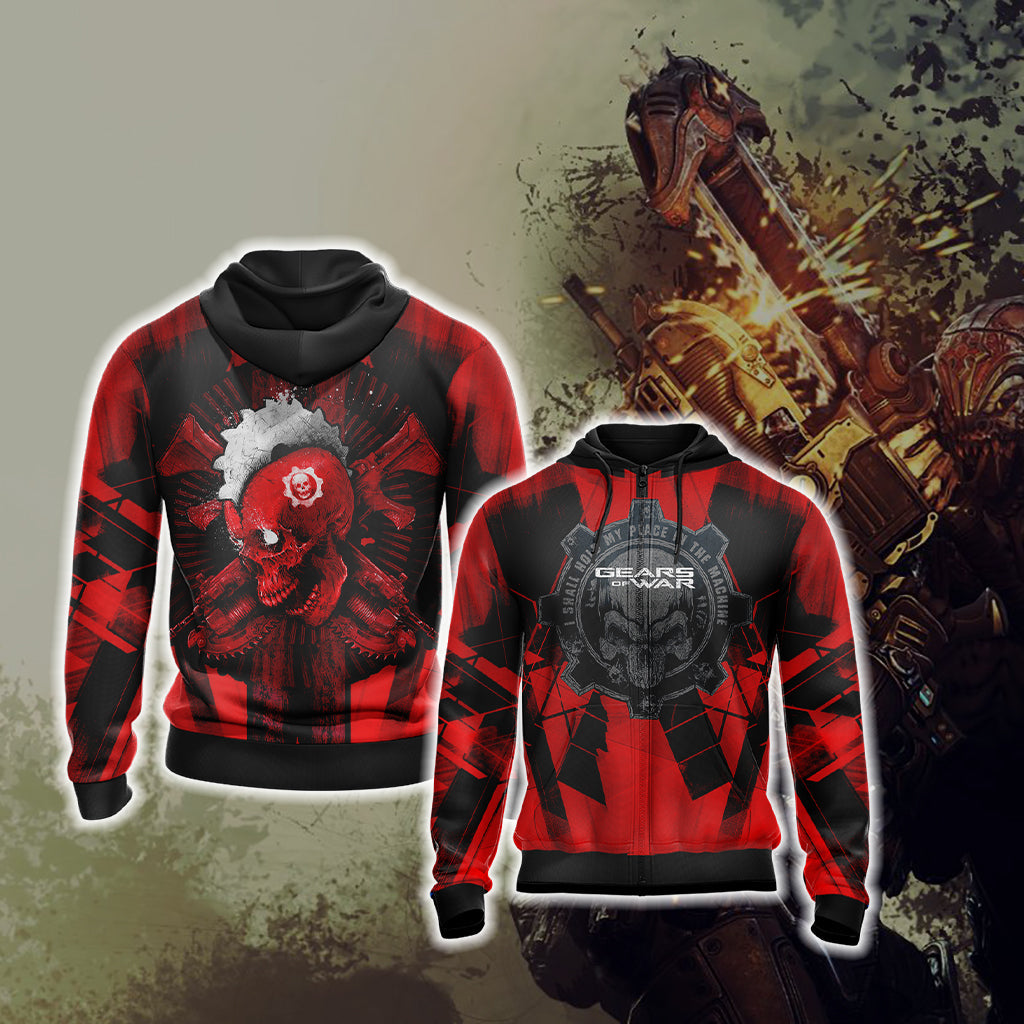 Gears Of War - I Shall Hold My Place In The Machine Unisex 3D T-shirt Zip Hoodie XS